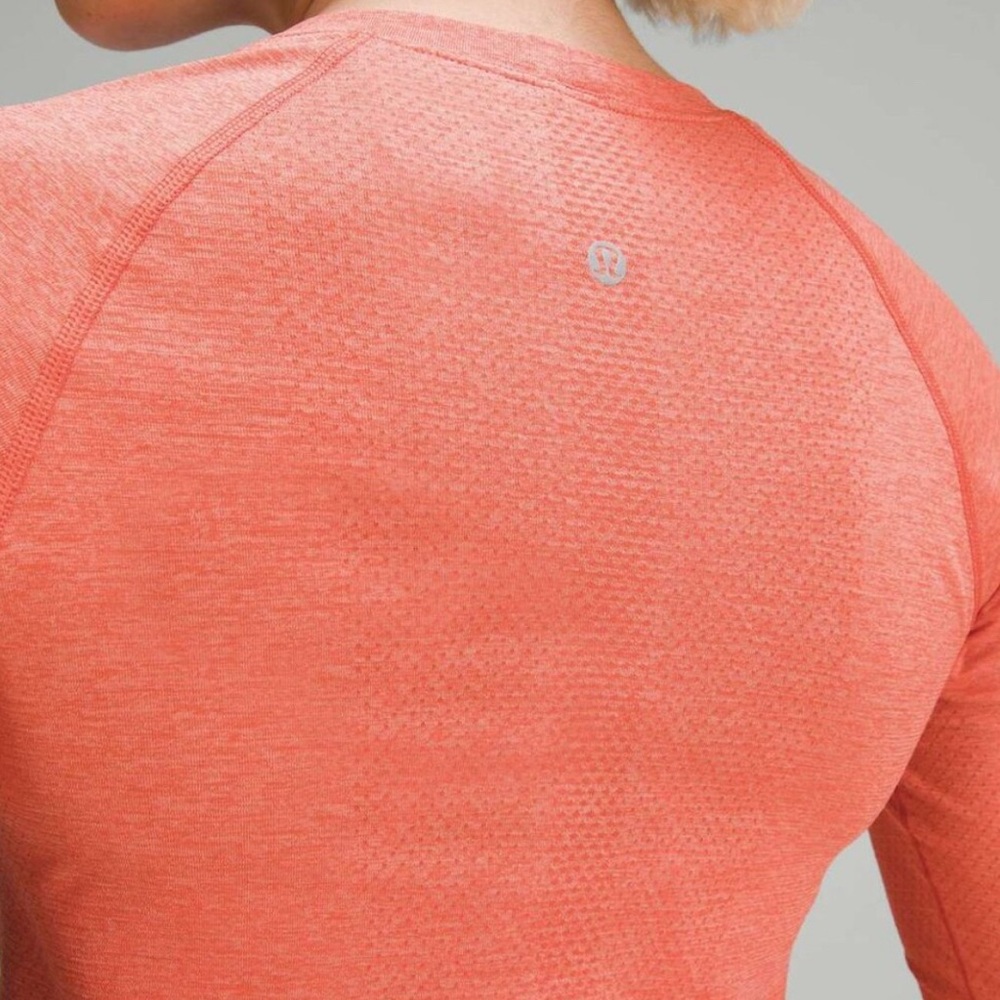 lululemon Swiftly Tech Long Sleeve 2.0 Race, Size 6, Solar Orange/Sunny coral - Picture 3 of 6